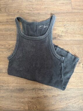 Aerie Ribbed Tank - Charcoal Gray